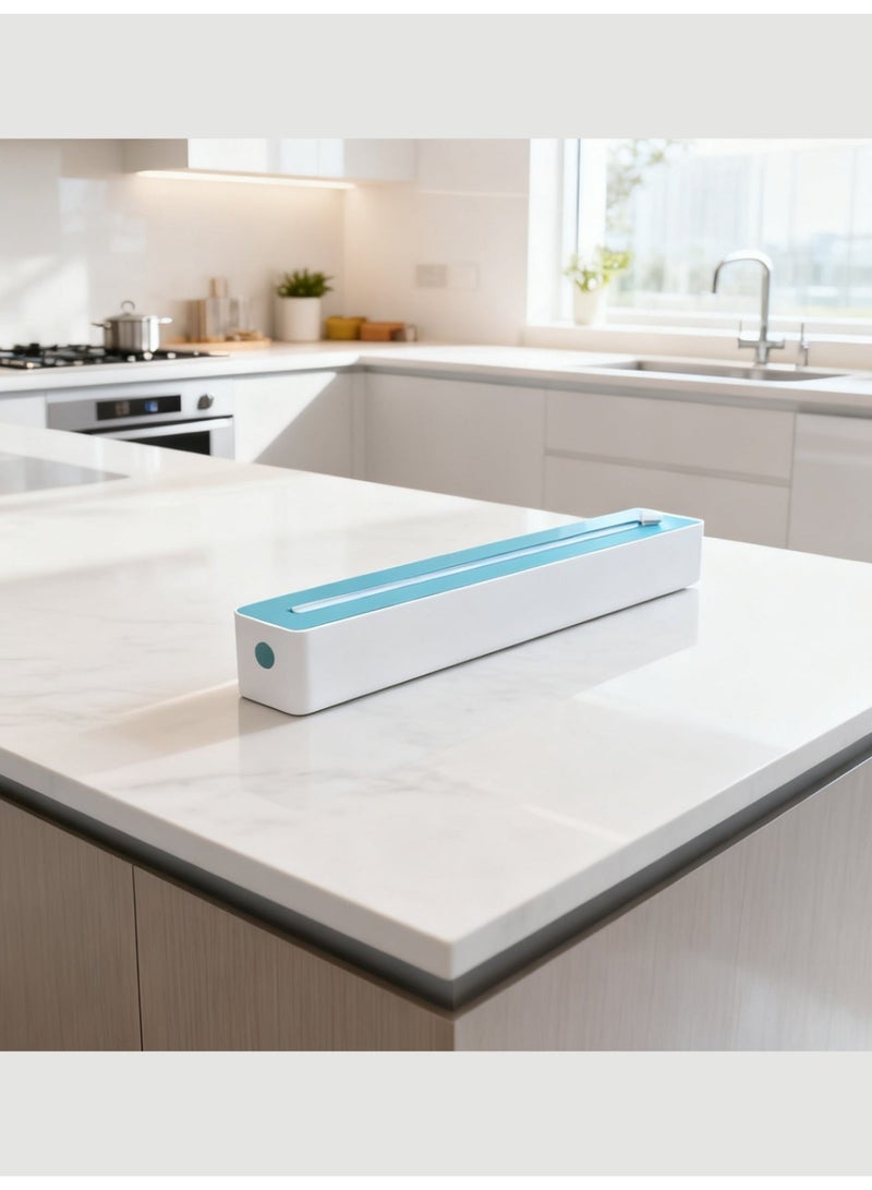 Valiant Glow Refillable Suction-Base Cling Film Dispenser (with Bi-Directional Slide Cutter) | 2-in-1 Design: Cling Film + Foil Dispenser | Strong Suction Base for Ultra-Stable Kitchen Counter Use | Effortless Bi-Directional Cutting—A Kitchen & Meal Prep Essential Must-Have for Home & Restaurant - Image 4